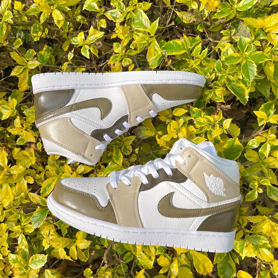 custom air jordan 1 beige brown