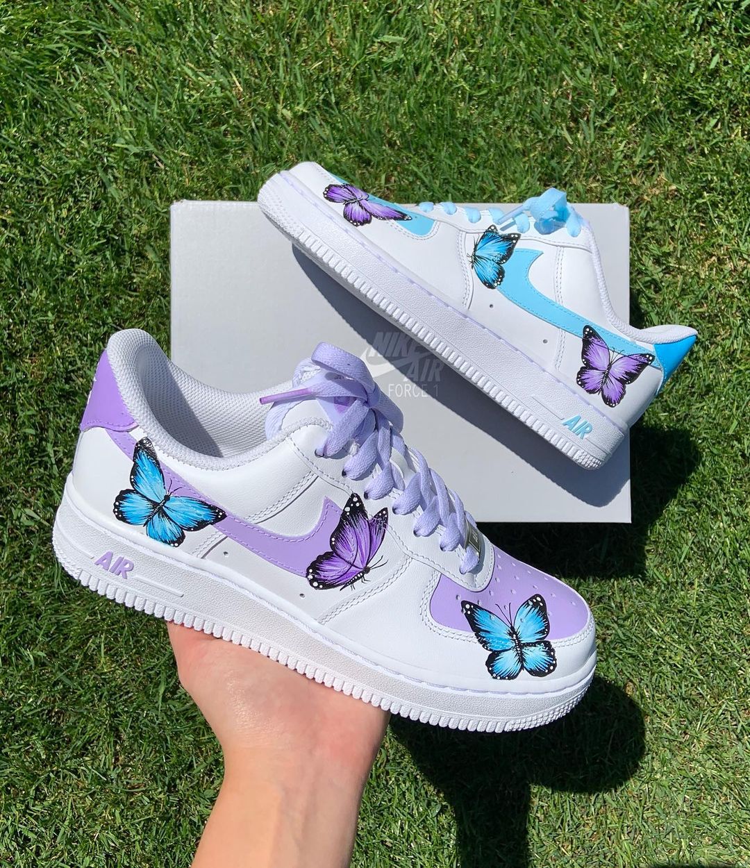 CUSTOM AIR FORCE 1 BUTTERFLY BLUE PURPLE