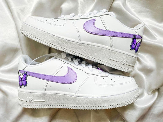 Custom Air Force 1 purple butterfly