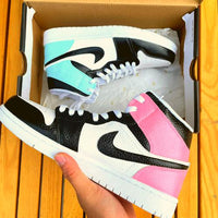Custom Air Jordan 1 X Pink BLUE Mid