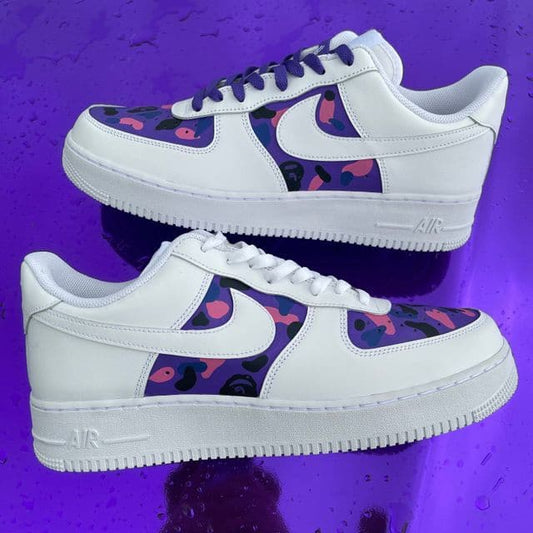 Custom Air Force 1 Purple painted Bape