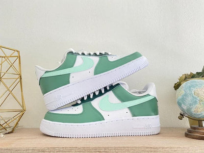 Custom Air Force 1 sage Colour Block