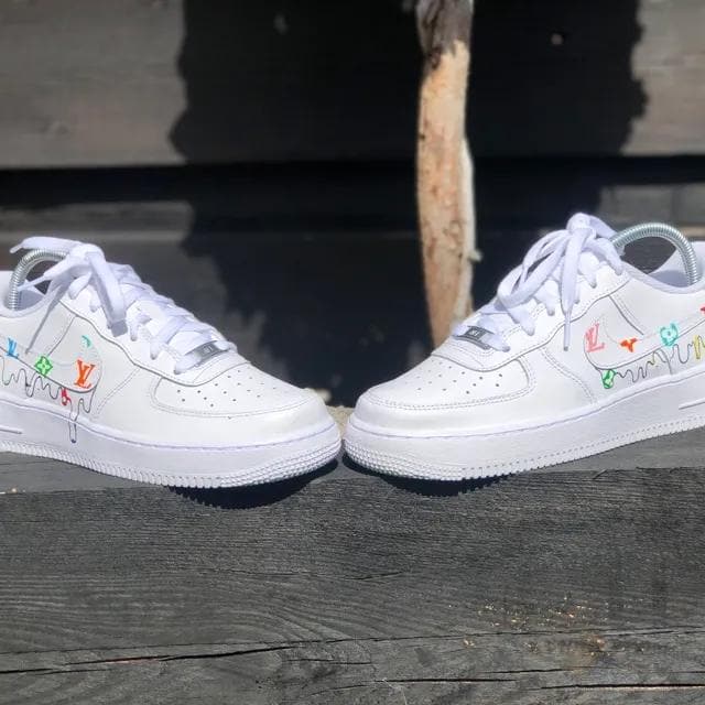 Custom Air Force 1 Rainbow Drip LV