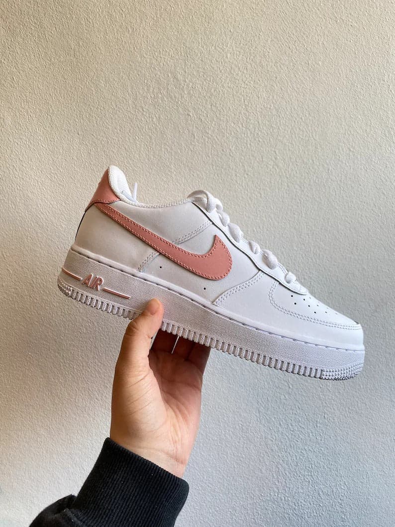 Custom Air Force 1 pink Swoosh