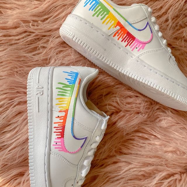 Rainbow Drip Custom Air Force 1s