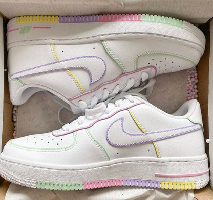 Custom Nike Air Force 1 Colorful Swoosh