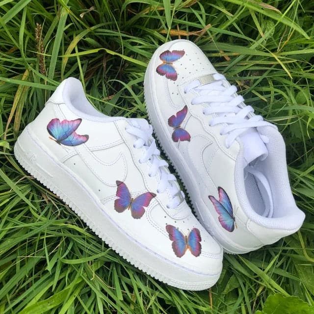 Custom Air Force 1 Dark fade Butterfly