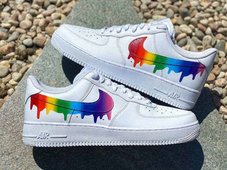 Custom Rainbow Nike Drip Air Force Ones