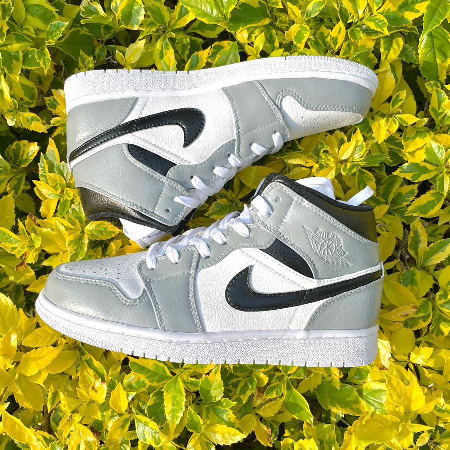 custom air jordan 1 gray black