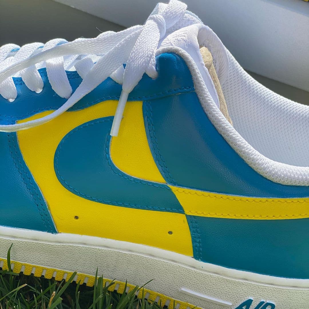 Blue and Yellow Custom Air Force 1’s