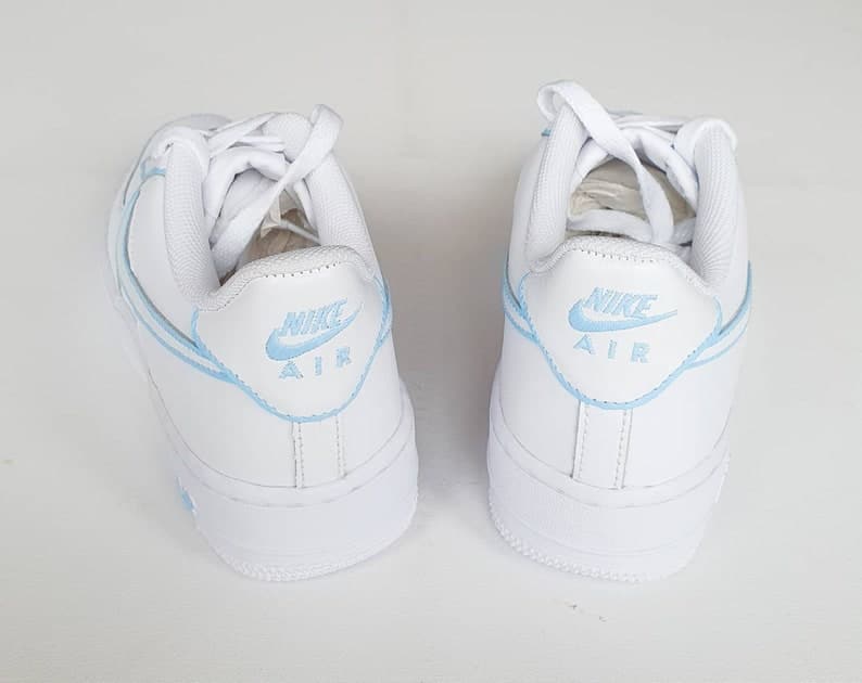 Blue Outline Design Hand-painted Custom Nike Air Force 1&