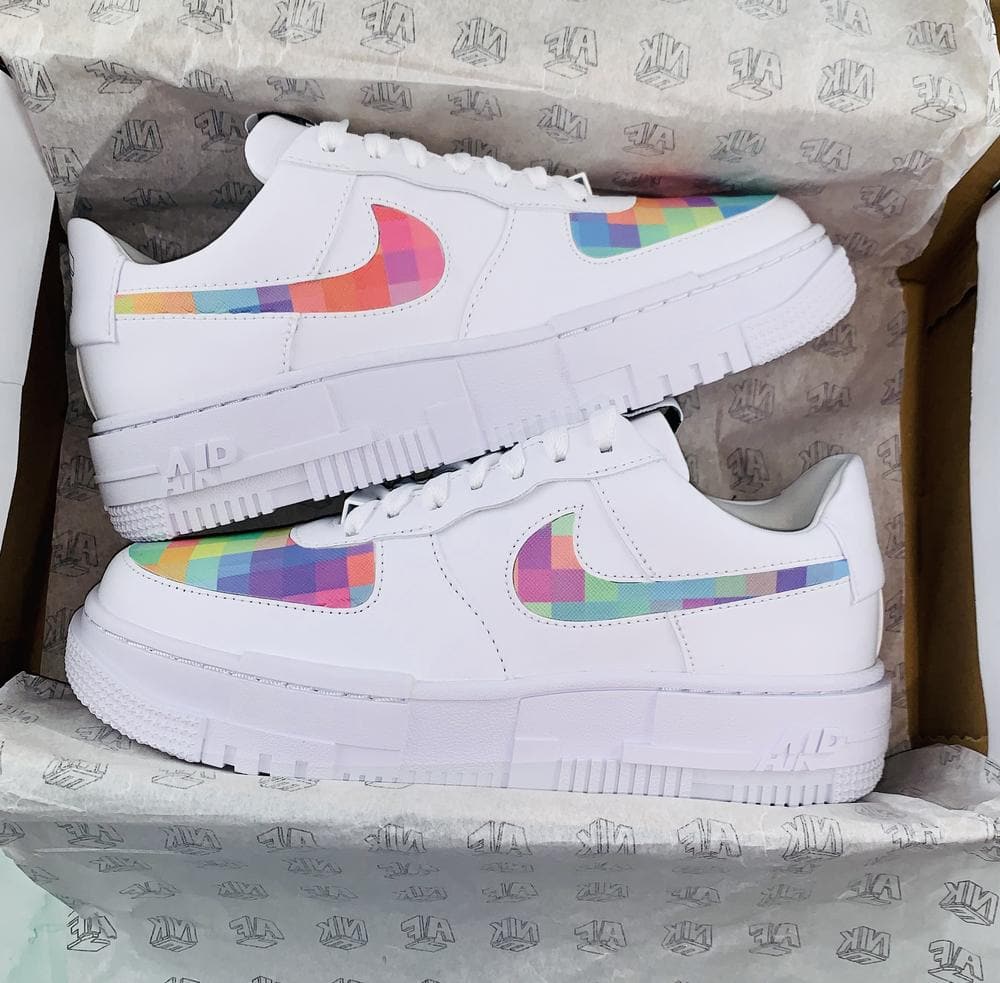 Custom Air Force 1 Pixel Multicolor