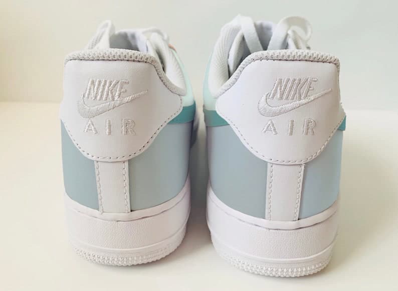 Pink and Bule Custom Air Force 1's water Resistant
