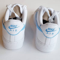 Blue_ Painted Tick Mid-soles and Details. Custom AF1's