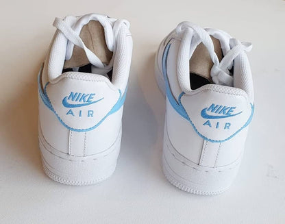 Blue_ Painted Tick Mid-soles and Details. Custom AF1's