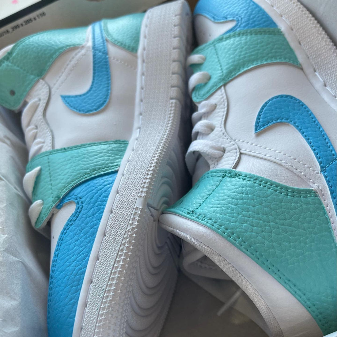 Custom Air Jordan 1 Blue Green