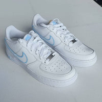 Blue Outlines Design_ Hand-painted Custom Nike Air Force 1