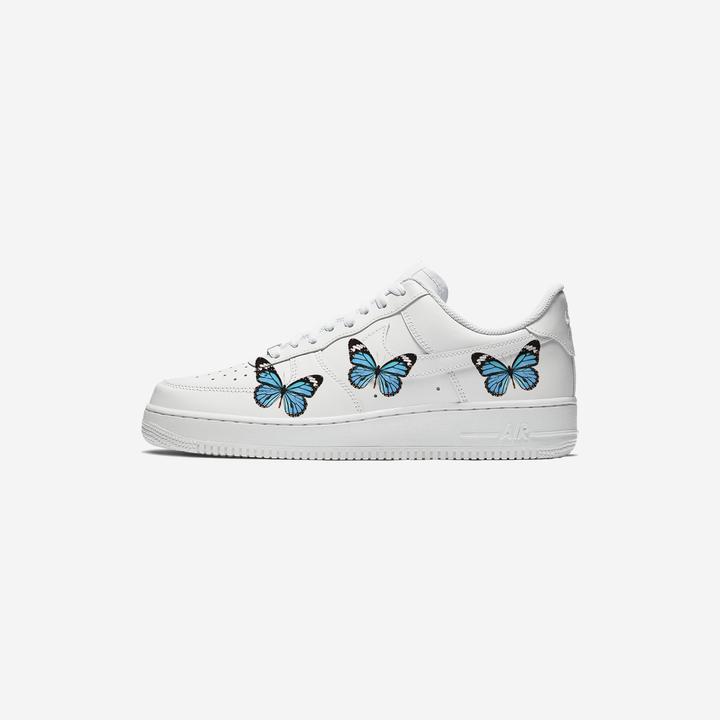 Custom Nike Air Force 1 Blue Butterfly II