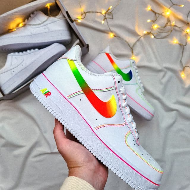 Yellow Neon Faded Nike Air Force 1