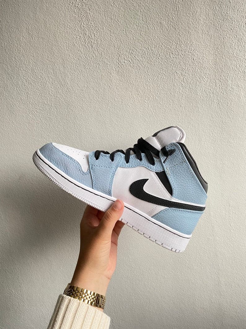 Custom Air Jordan 1 black and Blue