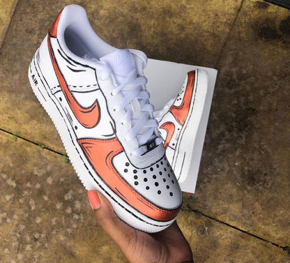 Custom Air Force 1 Cartoon Rose Gold