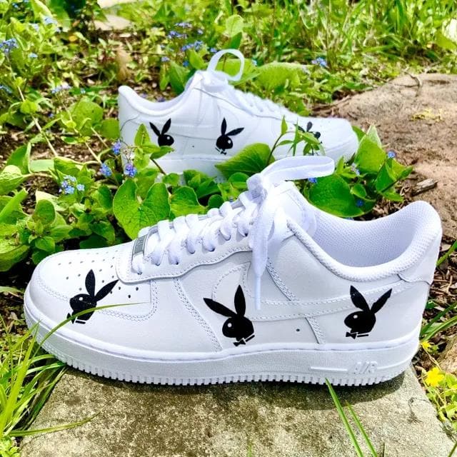 Custom Air Force 1 Black Playboy Bunny
