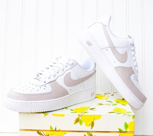 Tan Toe Colorblock Air Force 1 Custom Handpainted
