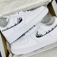 Custom Air Force 1 Rainbow Reflective Flaming Swoosh