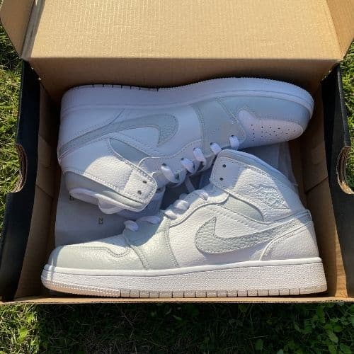 Custom Air Jordan 1 Mid White Grey
