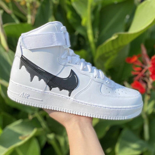 Custom Black Nike Drip Air Force Ones