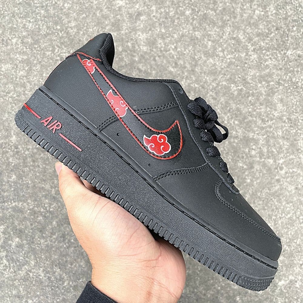 Custom Air Force 1 X Black and Red clouds