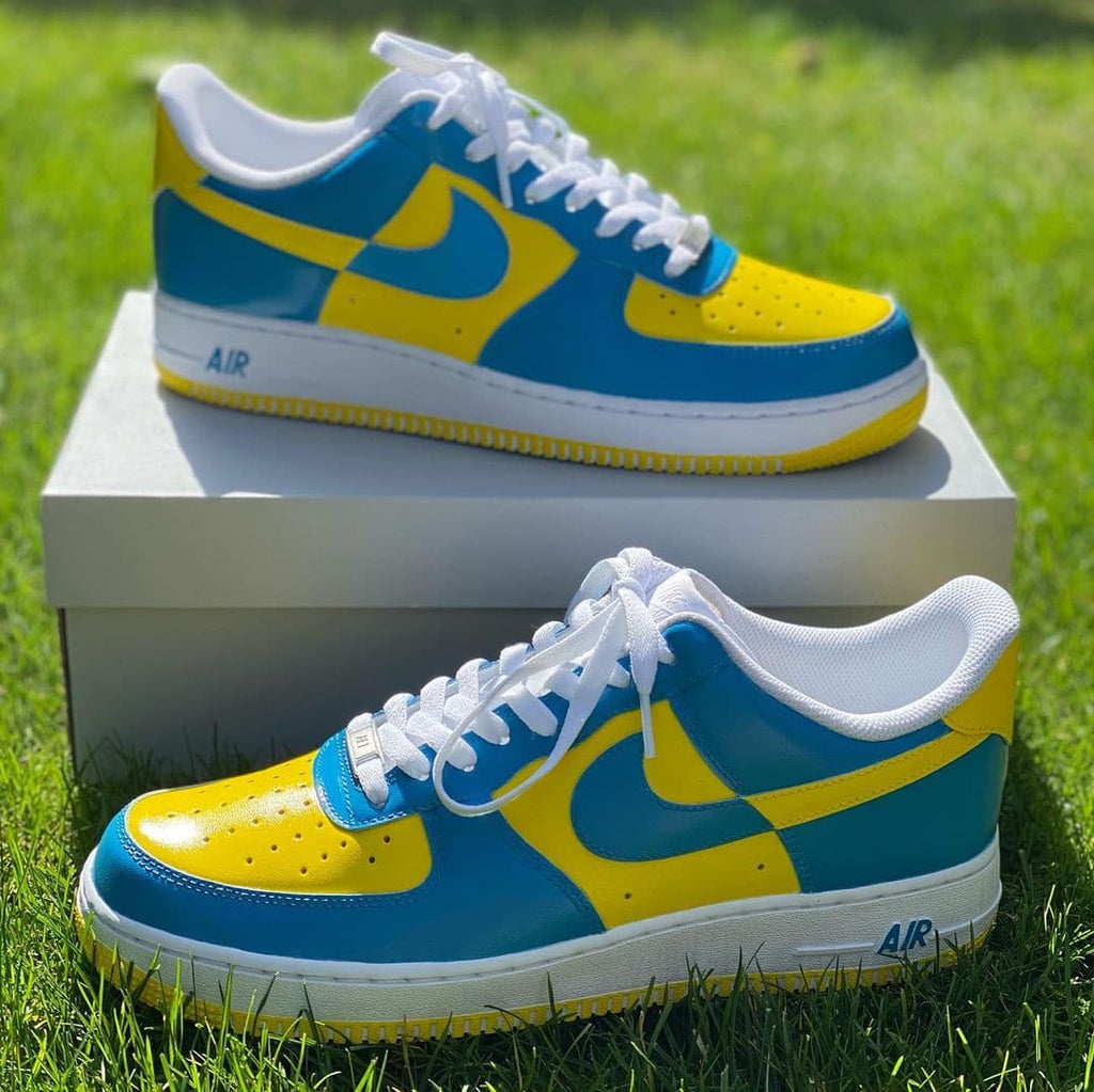Blue and Yellow Custom Air Force 1’s