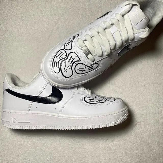 Custom Air Force 1 Black Smiley