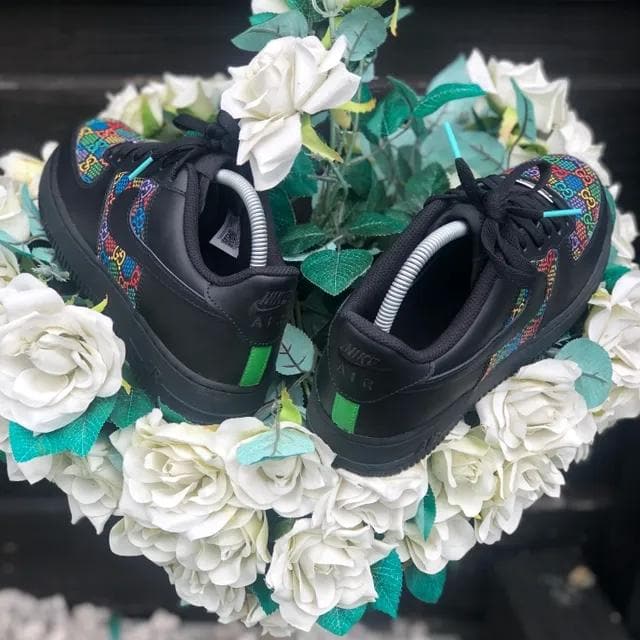 Custom Air Force 1 Dark Summer Gucci Stars