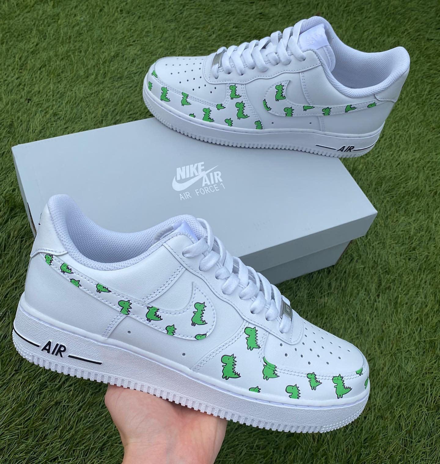 Custom Air Force 1 Green Dinosaur