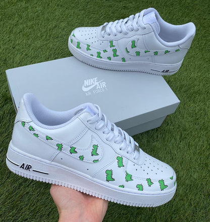 Custom Air Force 1 Green Dinosaur