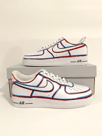 blue Outline Custom Air Force 1