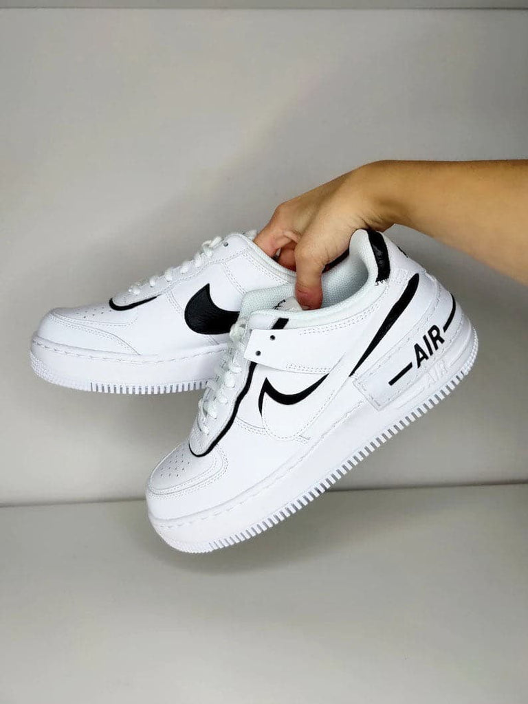Custom Nike Air Force 1 Black and White Shadows