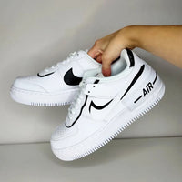 Custom Nike Air Force 1 Black and White Shadows