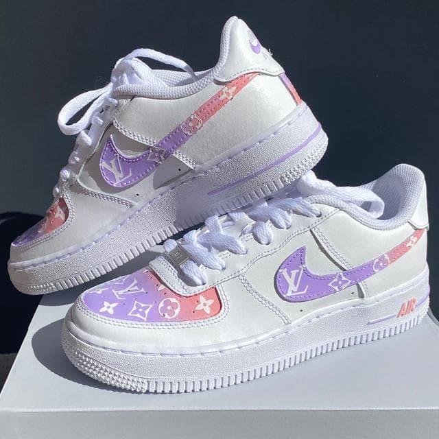 Custom Air Force 1 x LV Lilac Purple💗💜