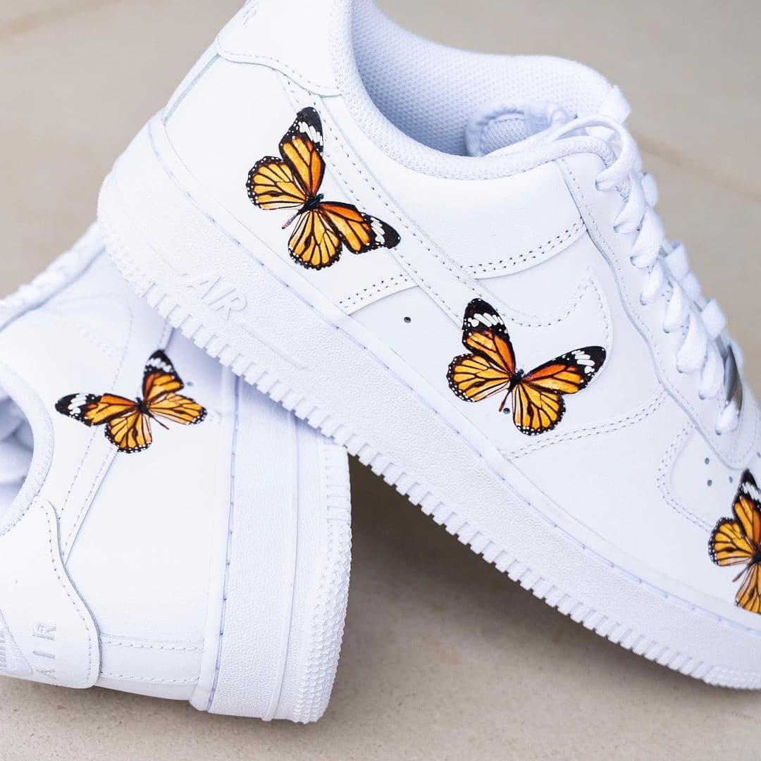 Orange Butterfly Airforce 1s