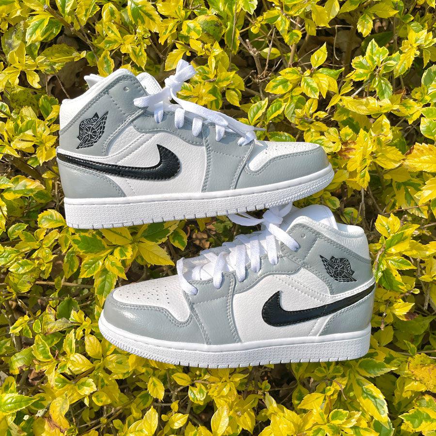 custom air jordan 1 grey