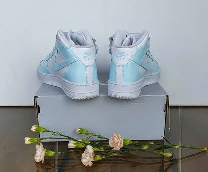 Baby Blue Colour Block Hand-painted Custom Nike AF1
