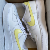Custom Air Force 1 pastel Yellow Swoosh
