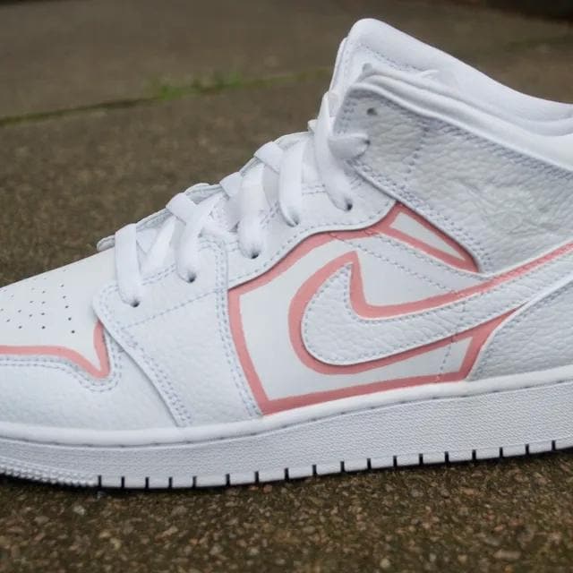 Custom Air Jordan 1 Pink Double Line