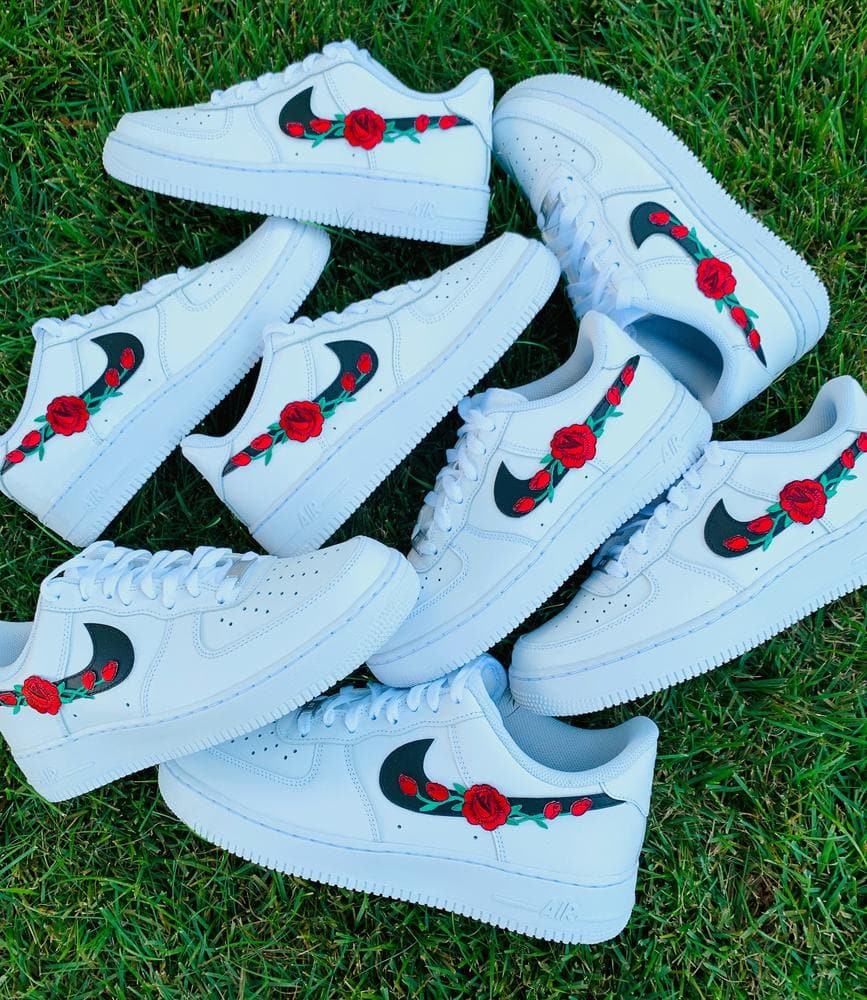 Custom Air Force 1 Red Rose