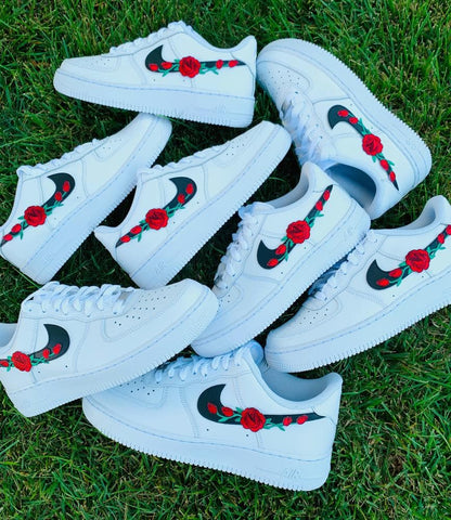 Custom Air Force 1 Red Rose