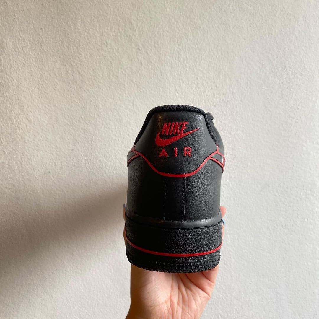Custom Air Force 1 black and red combo