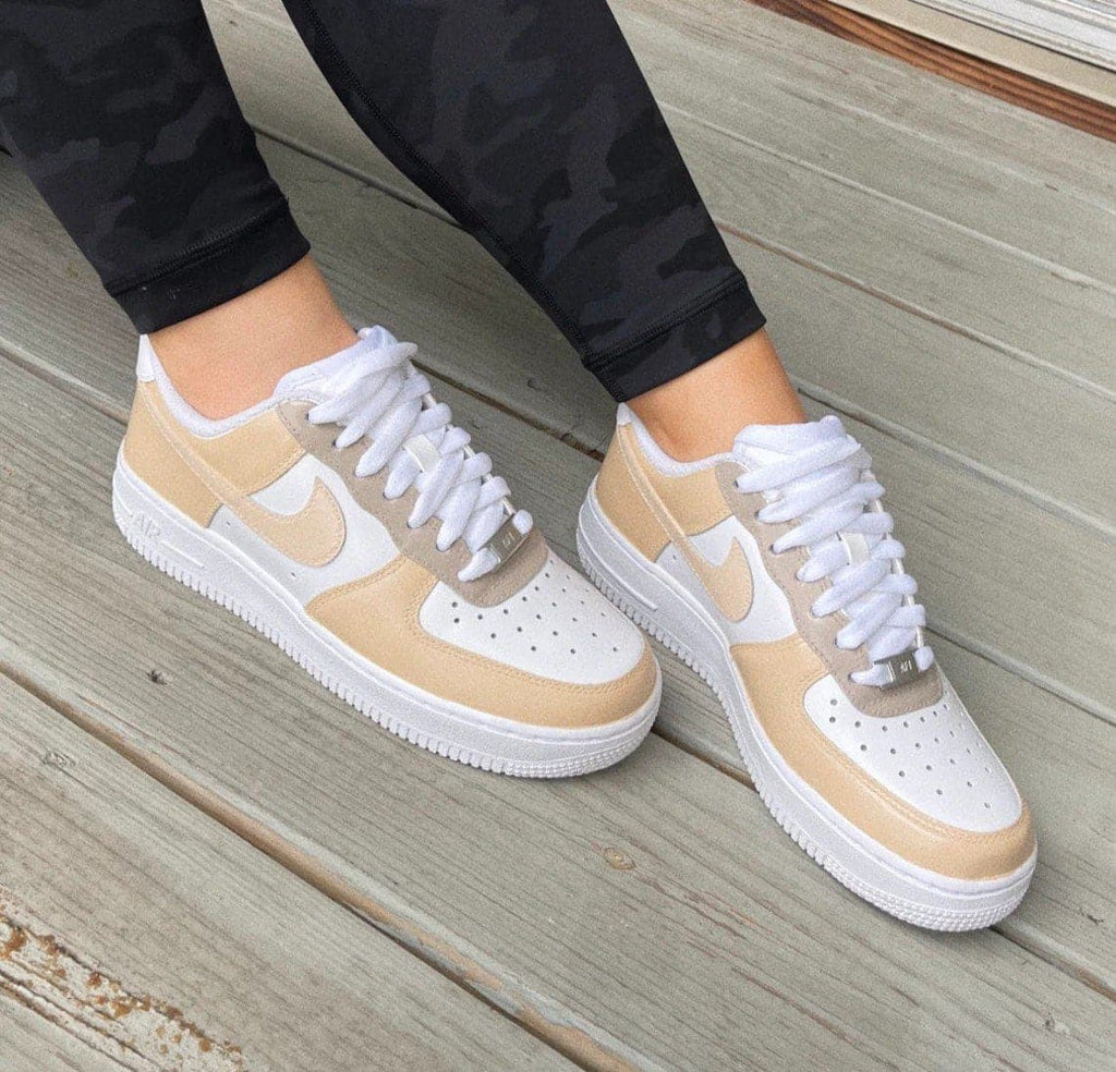 custom nike air force 1 beige neutral colors