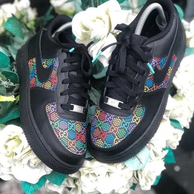 Custom Air Force 1 Dark Summer Gucci Stars